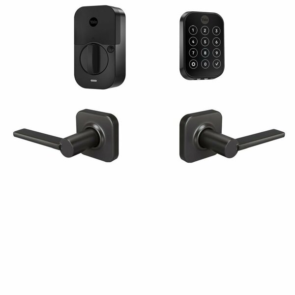 Yale Real Living Yale Assure Lock 2 Bundle with Key Free Touchscreen Wi Fi Deadbolt, Valdosta Lever Passage, and BYRD450WF1VLBSP